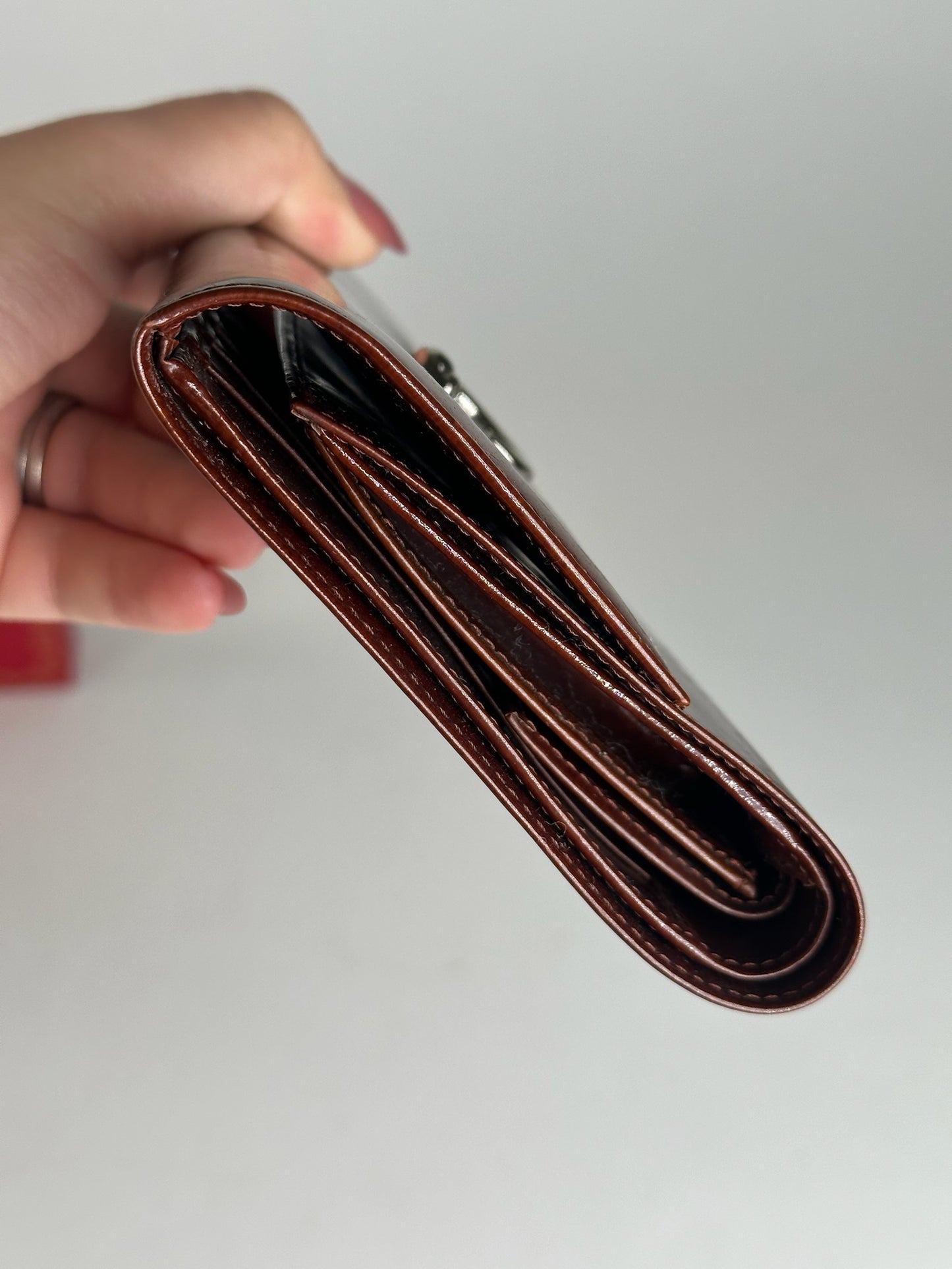 Vintage Cartier patent leather Panthere wallet red