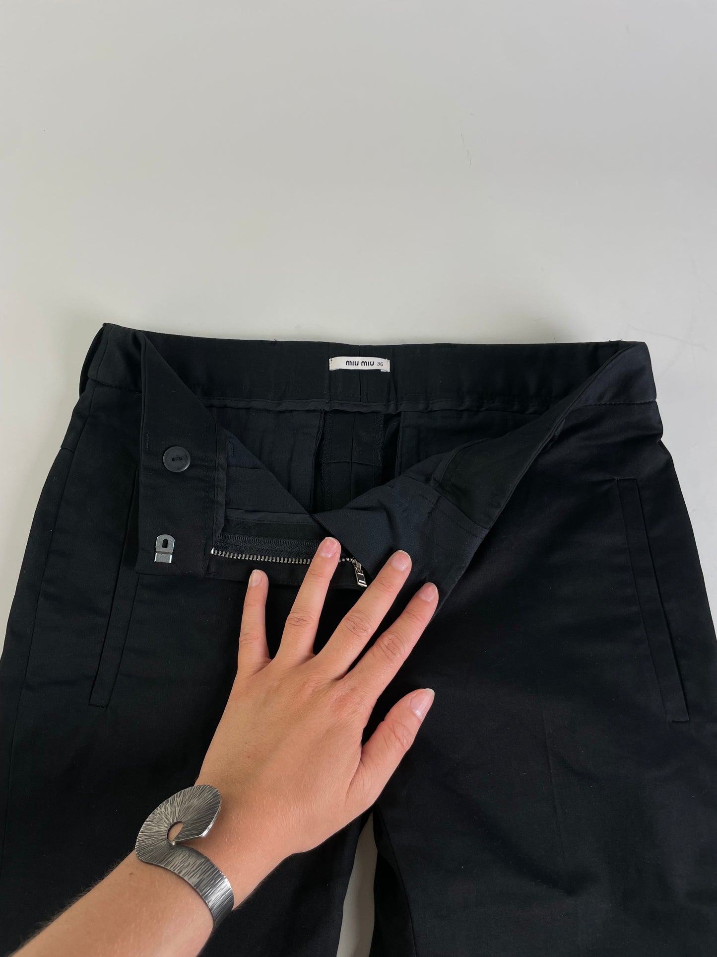 Vintage Miu Miu Viscose Trousers Black S