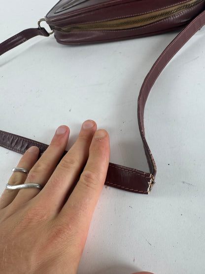 Vintage Cartier Leather Bag Burgundy
