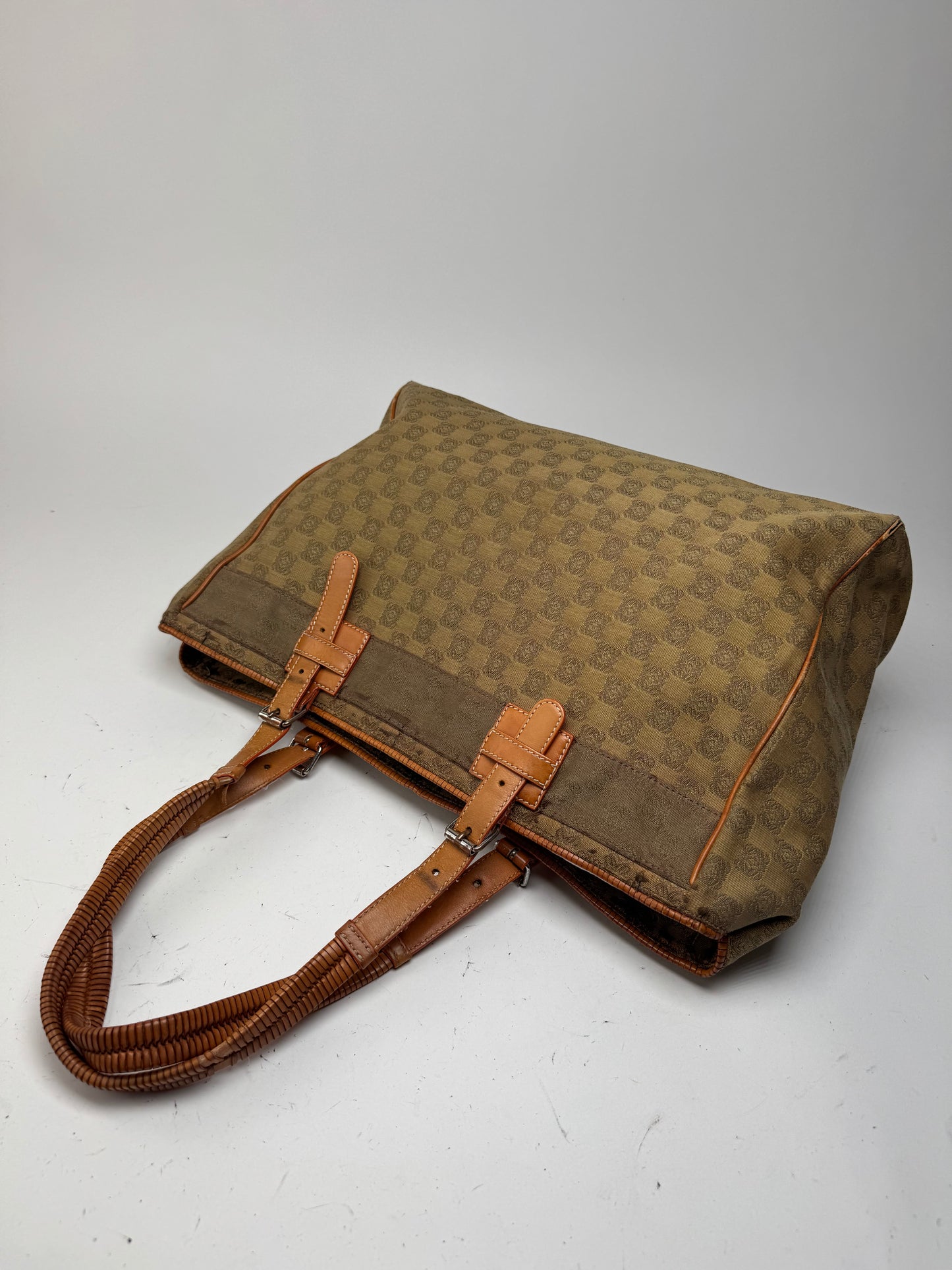 Vintage Loewe Anagram Monogramm Shopper Brown Green