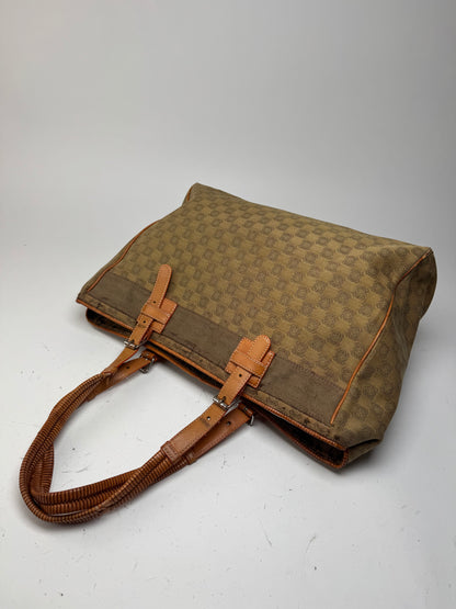Vintage Loewe Anagram Monogramm Shopper Brown Green