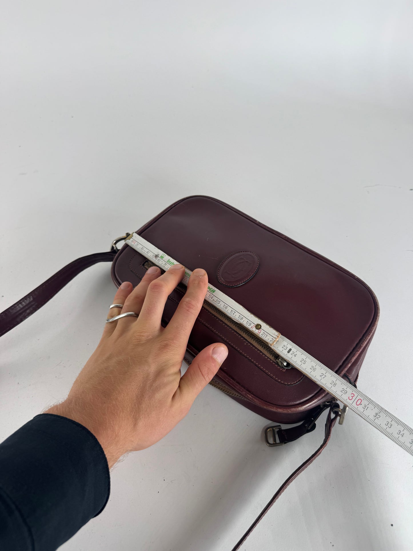 Vintage Cartier Leather Bag Burgundy