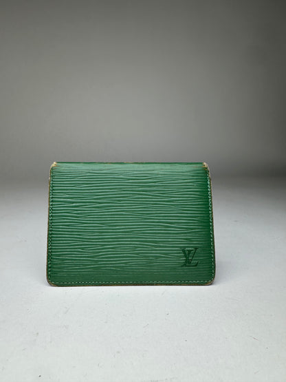 Vintage Louis Vuitton Epi Card Holder Green