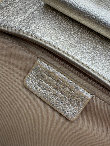 Vintage Ferragamo Structured Leather Bag Gold