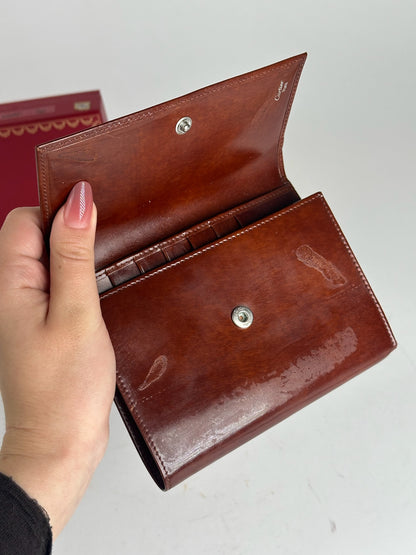 Vintage Cartier patent leather Panthere wallet red