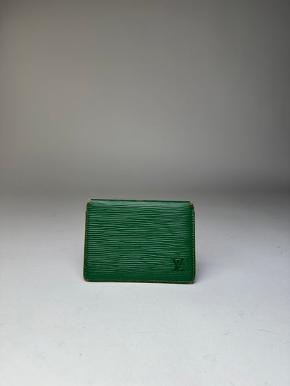 Vintage Louis Vuitton Epi Card Holder Green