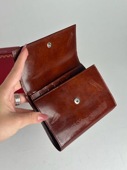 Vintage Cartier patent leather Panthere wallet red