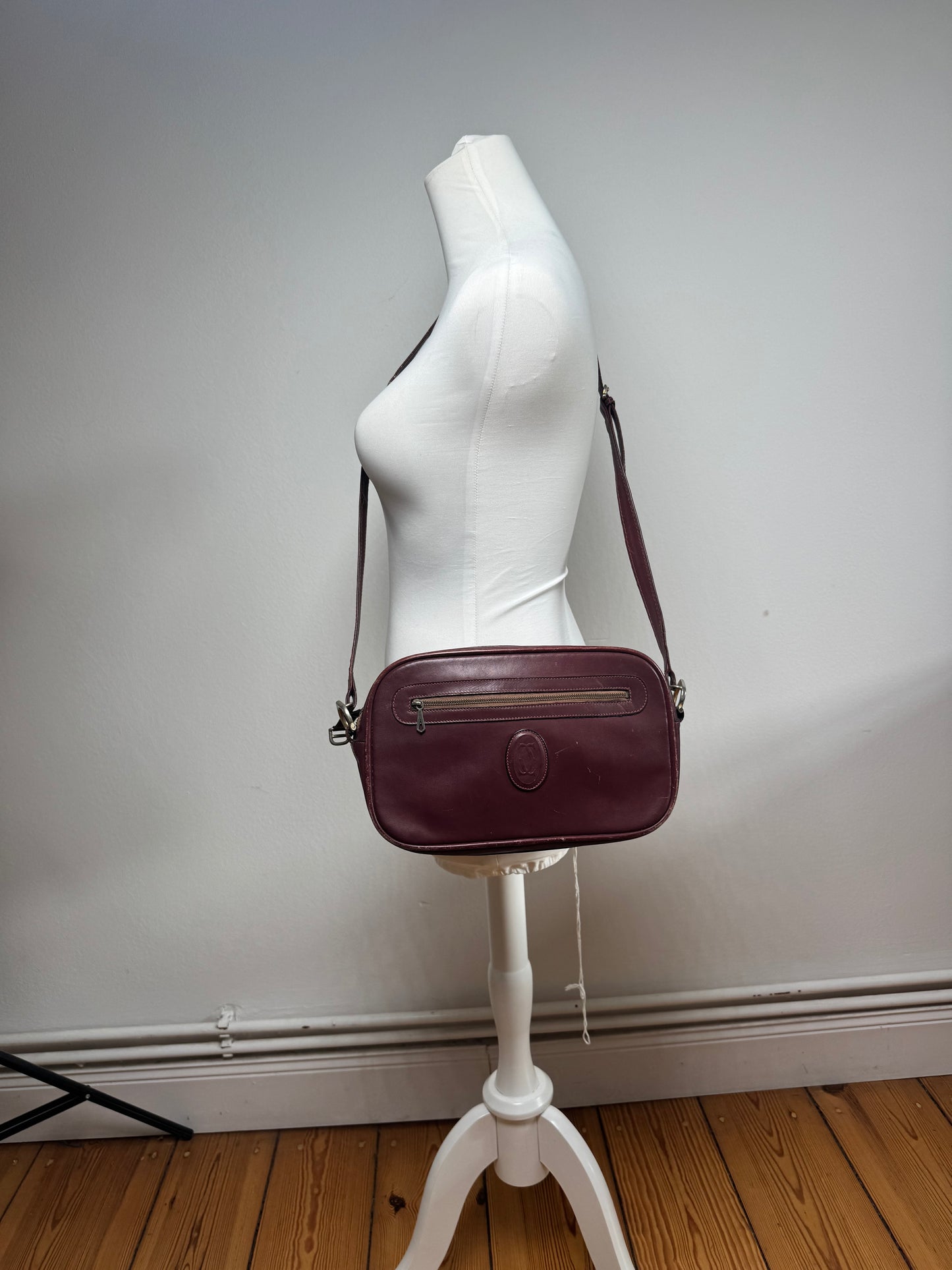 Vintage Cartier Leather Bag Burgundy