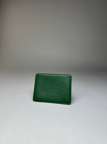 Vintage Louis Vuitton Epi Card Holder Green