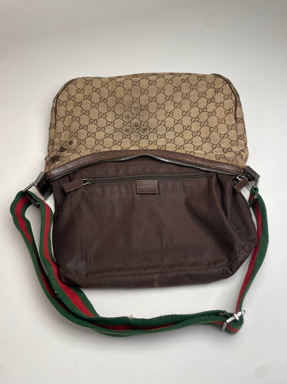 Vintage Gucci Croissant Multiway Monogram Bag beige brown