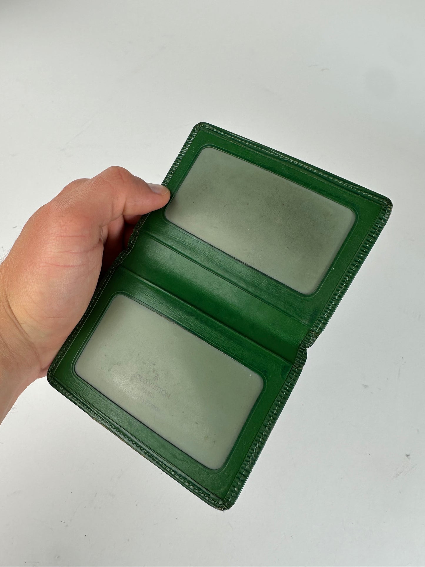Vintage Louis Vuitton Epi Card Holder Green