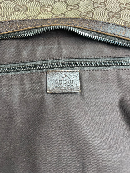 Vintage Gucci Croissant Multiway Monogram Bag beige brown