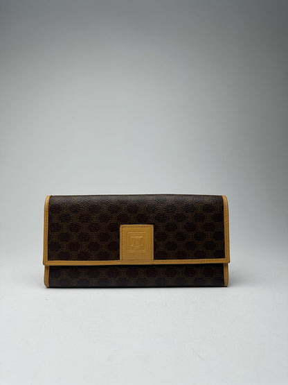 Vintage Celine Paris leather monogram wallet brown