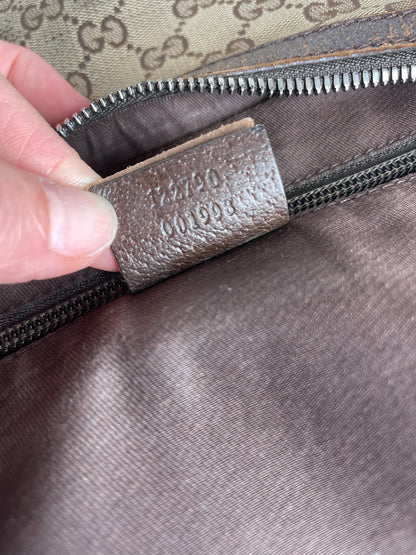 Vintage Gucci Croissant Multiway Monogram Bag beige brown