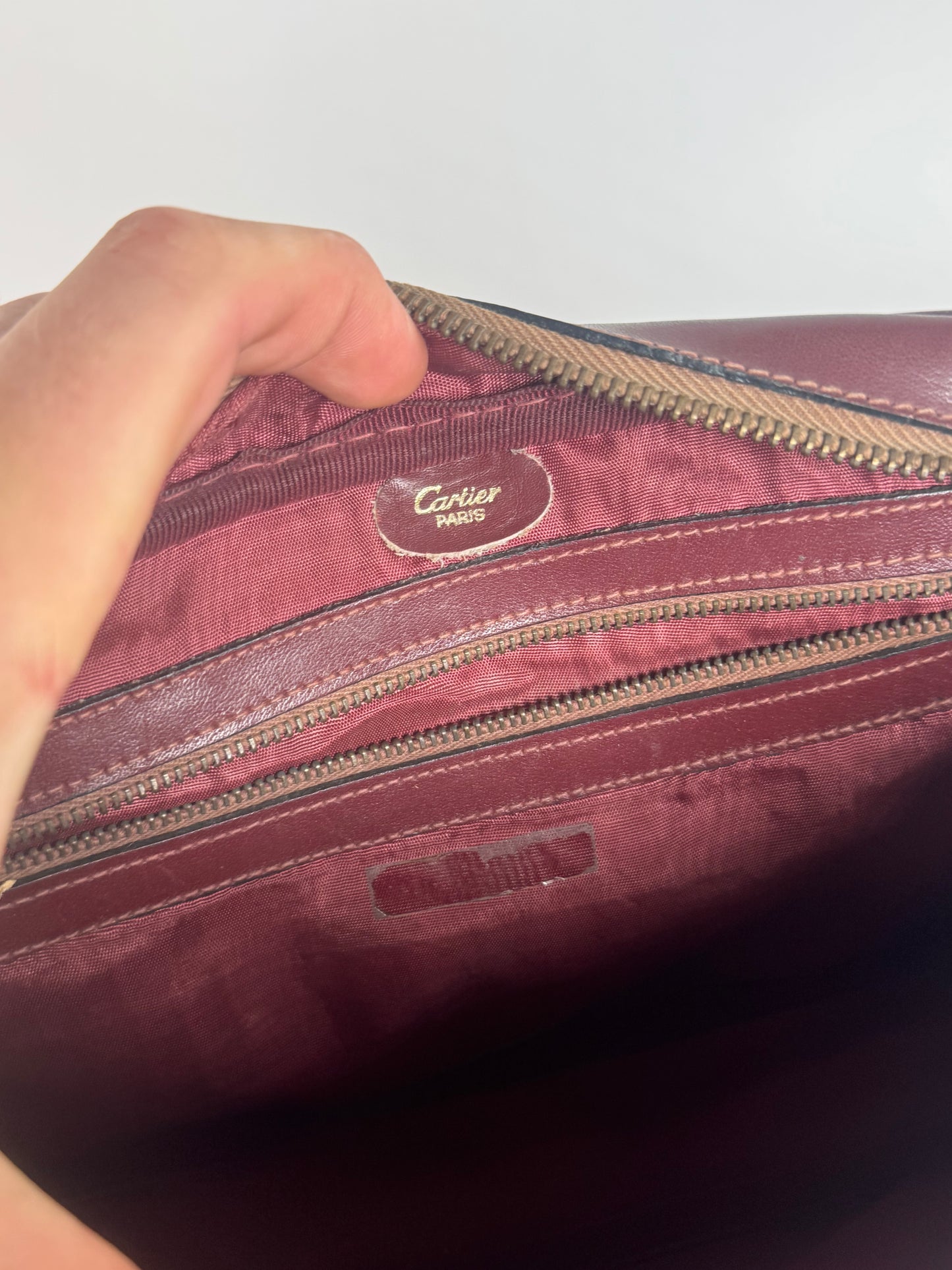 Vintage Cartier Leather Bag Burgundy