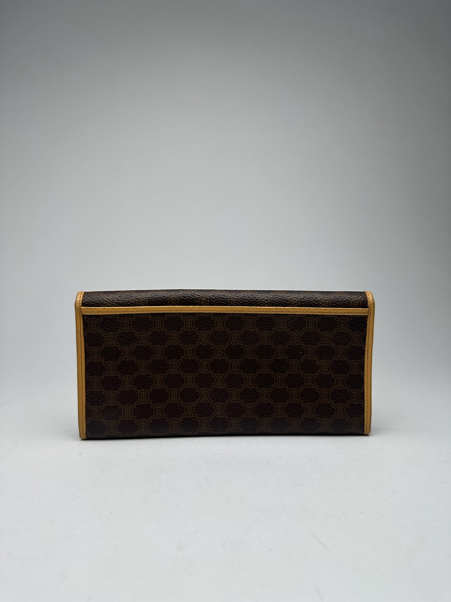 Vintage Celine Paris leather monogram wallet brown