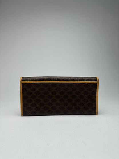 Vintage Celine Paris leather monogram wallet brown