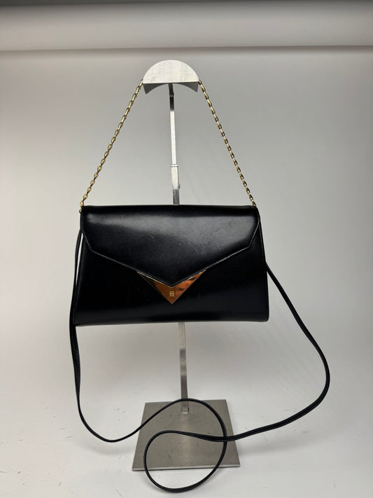 Sac vintage Givenchy en cuir noir à double sens