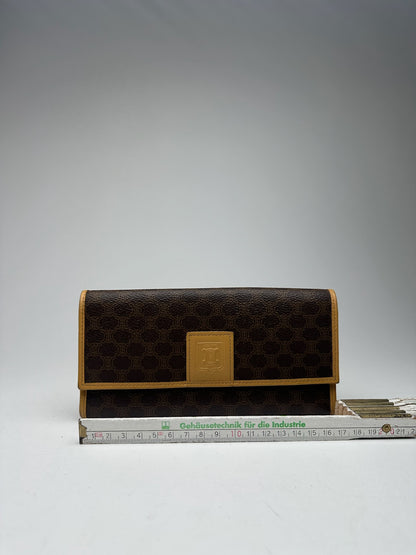 Vintage Celine Paris leather monogram wallet brown