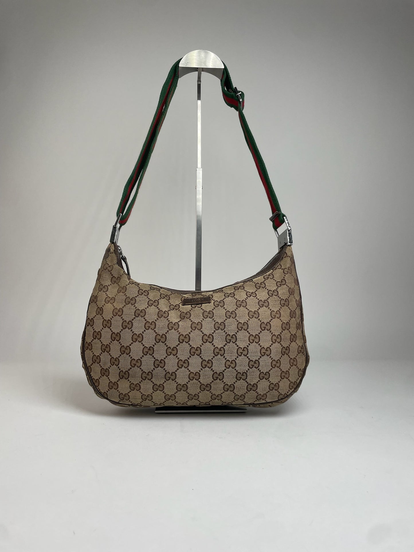 Vintage Gucci Croissant Multiway Monogram Bag beige brown