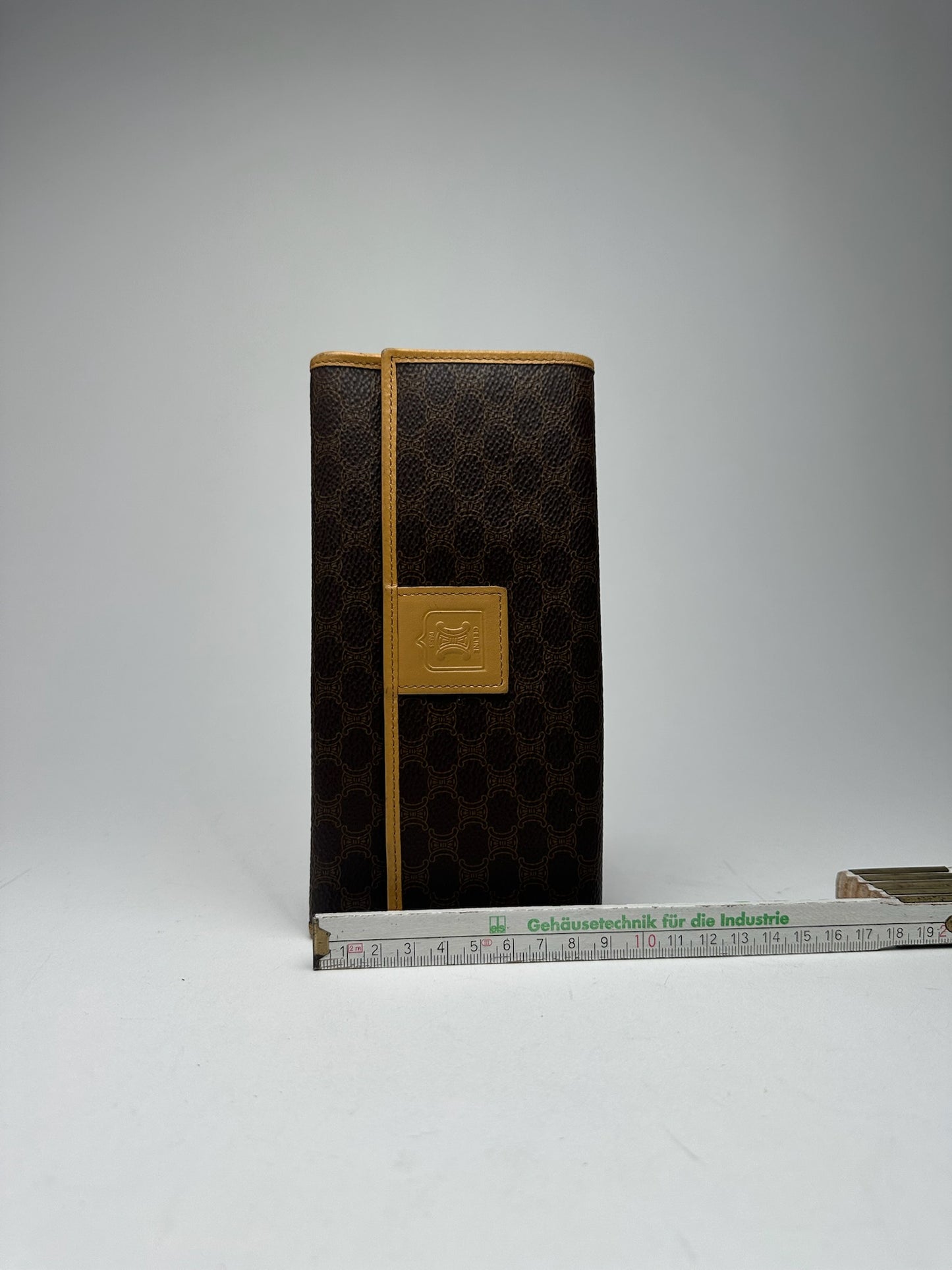 Vintage Celine Paris leather monogram wallet brown