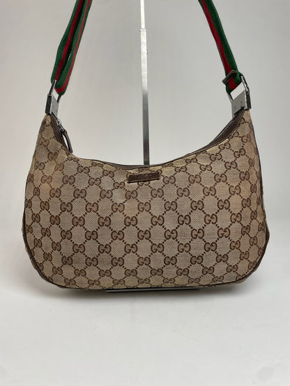 Vintage Gucci Croissant Multiway Monogram Bag beige brown