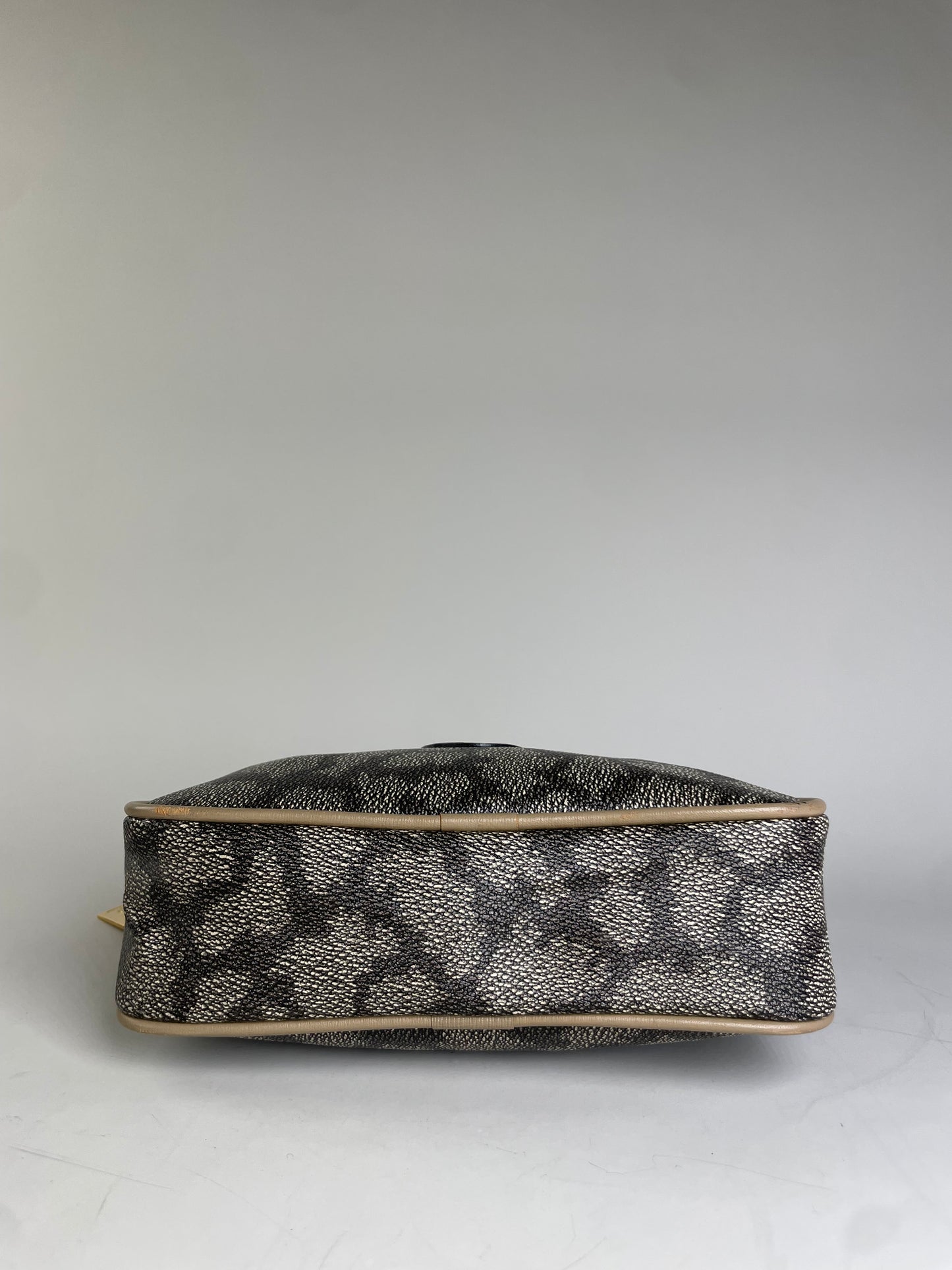 Vintage Saint Laurent Coated Canvas Cosmetic Pouch Beige Black