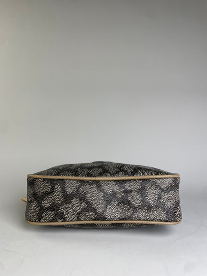 Vintage Saint Laurent Coated Canvas Cosmetic Pouch Beige Black