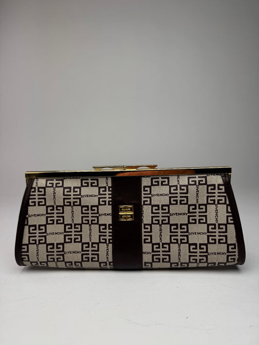 Vintage Givenchy Leather Monogram Clutch