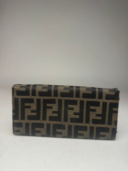 Portefeuille vintage Fendi Baguette en cuir marron