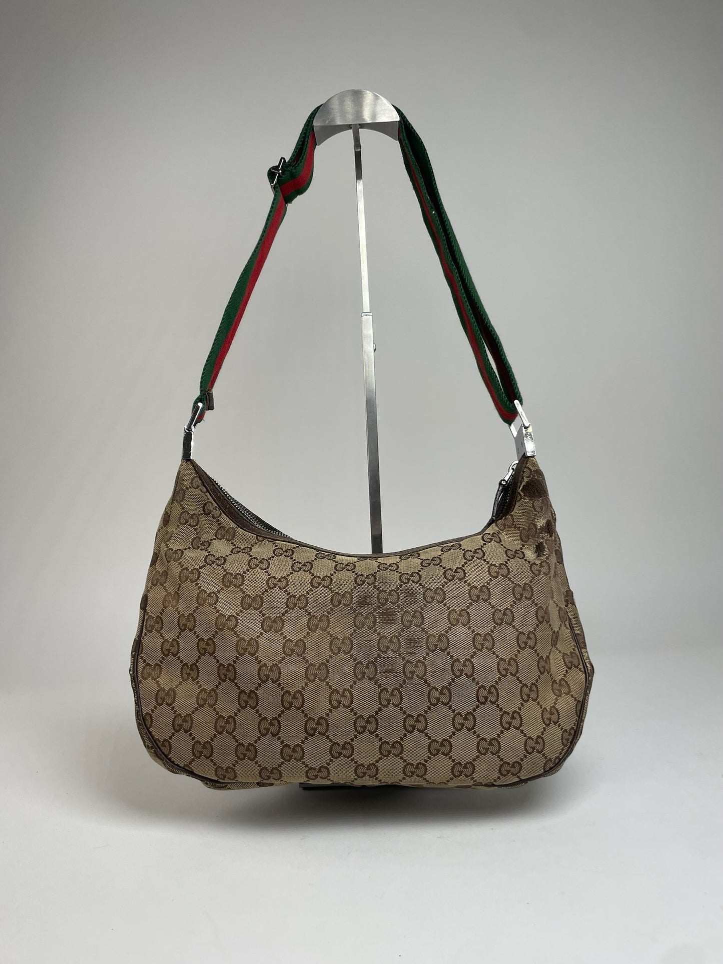 Vintage Gucci Croissant Multiway Monogram Bag beige brown