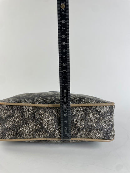 Vintage Saint Laurent Coated Canvas Cosmetic Pouch Beige Black