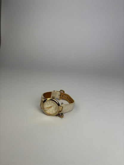 Vintage Vivienne Westwood Orb Charm Watch Cream Gold c. 2000s