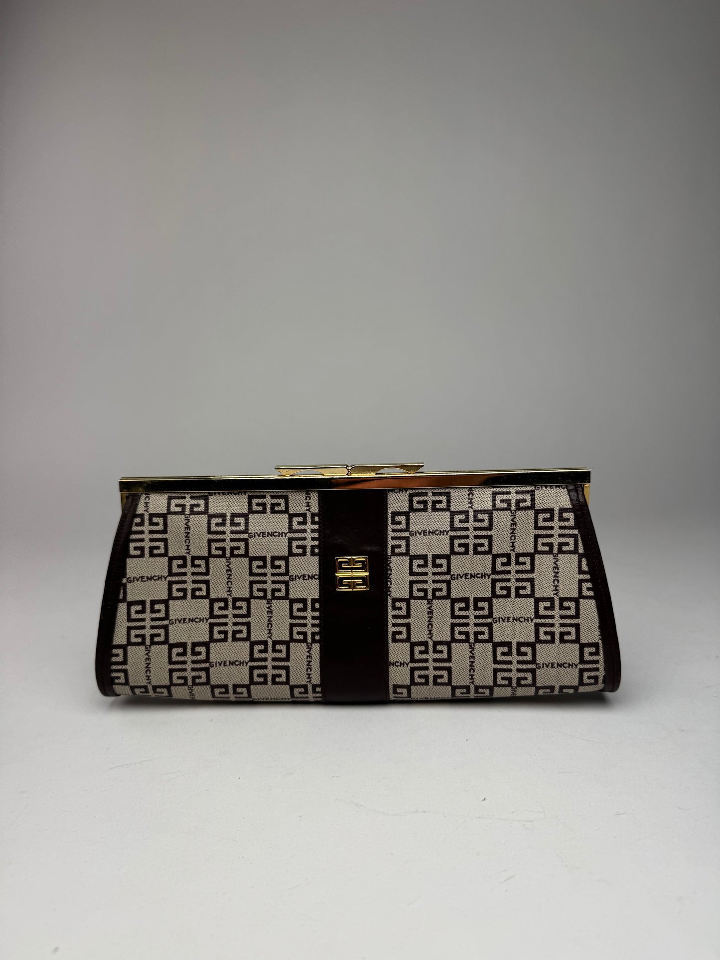 Vintage Givenchy Leather Monogram Clutch