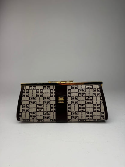 Vintage Givenchy Leather Monogram Clutch
