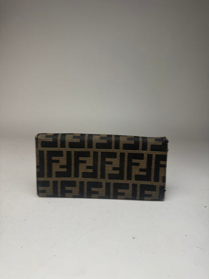 Portefeuille vintage Fendi Baguette en cuir marron