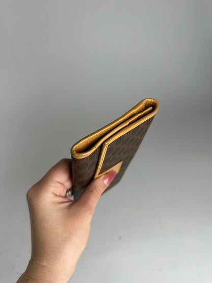 Vintage Celine Paris leather monogram wallet brown