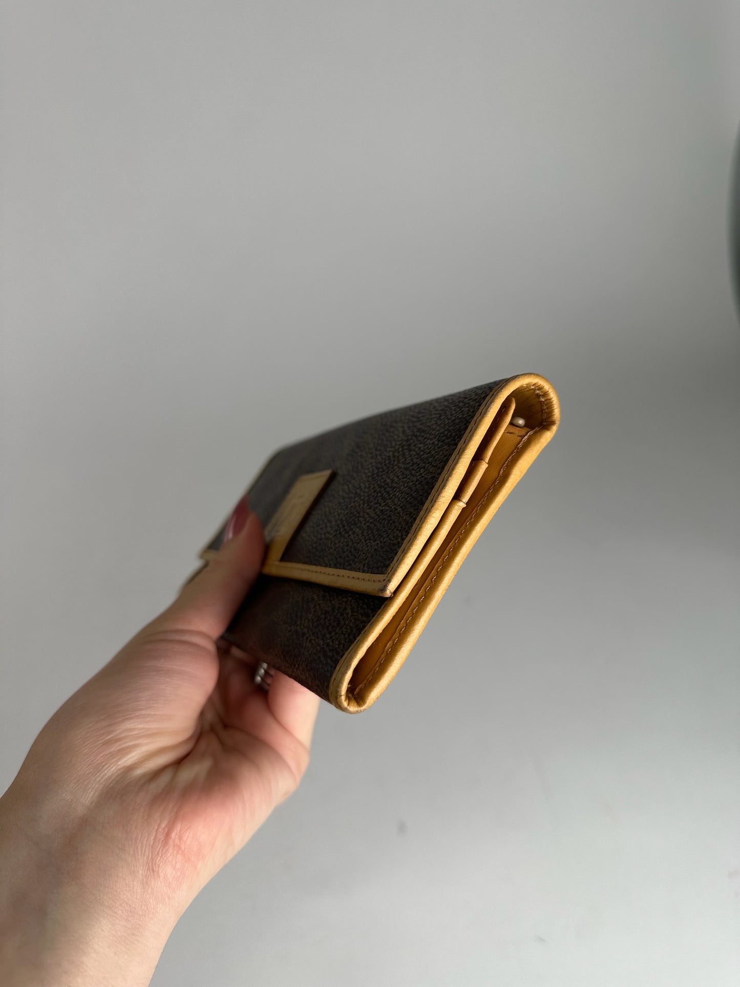 Vintage Celine Paris leather monogram wallet brown