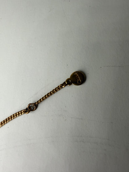 Vintage Chloe Lock and Key Charm Necklace Gold-Tone Chain