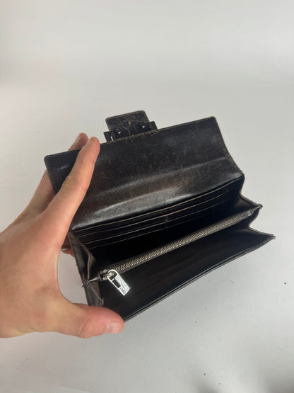 Portefeuille vintage Fendi Baguette en cuir marron