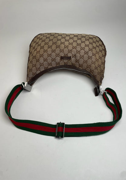 Vintage Gucci Croissant Multiway Monogram Bag beige brown