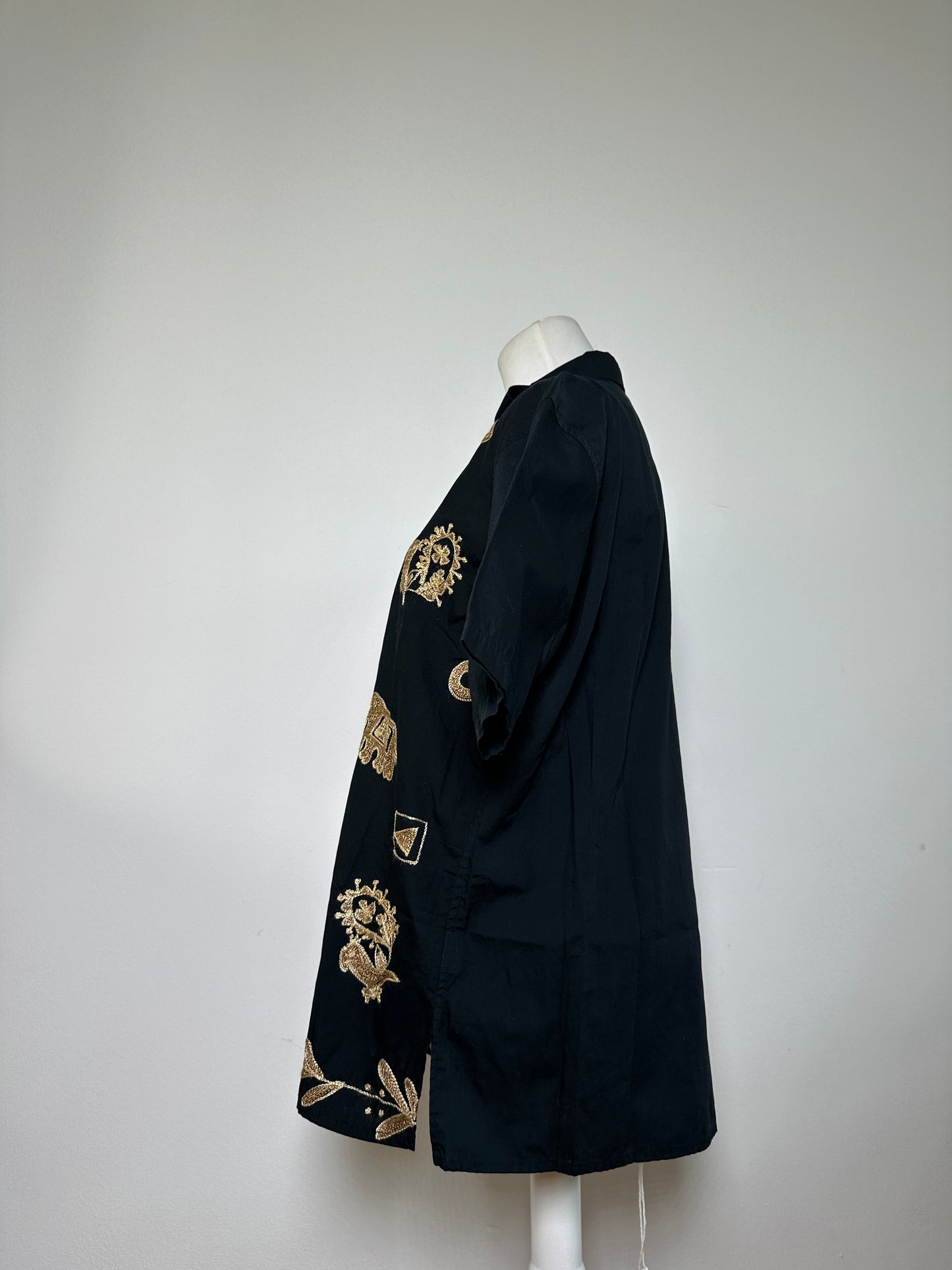 Vintage Issey Miyake Hai Sporting Cotton Shirt Black Gold M
