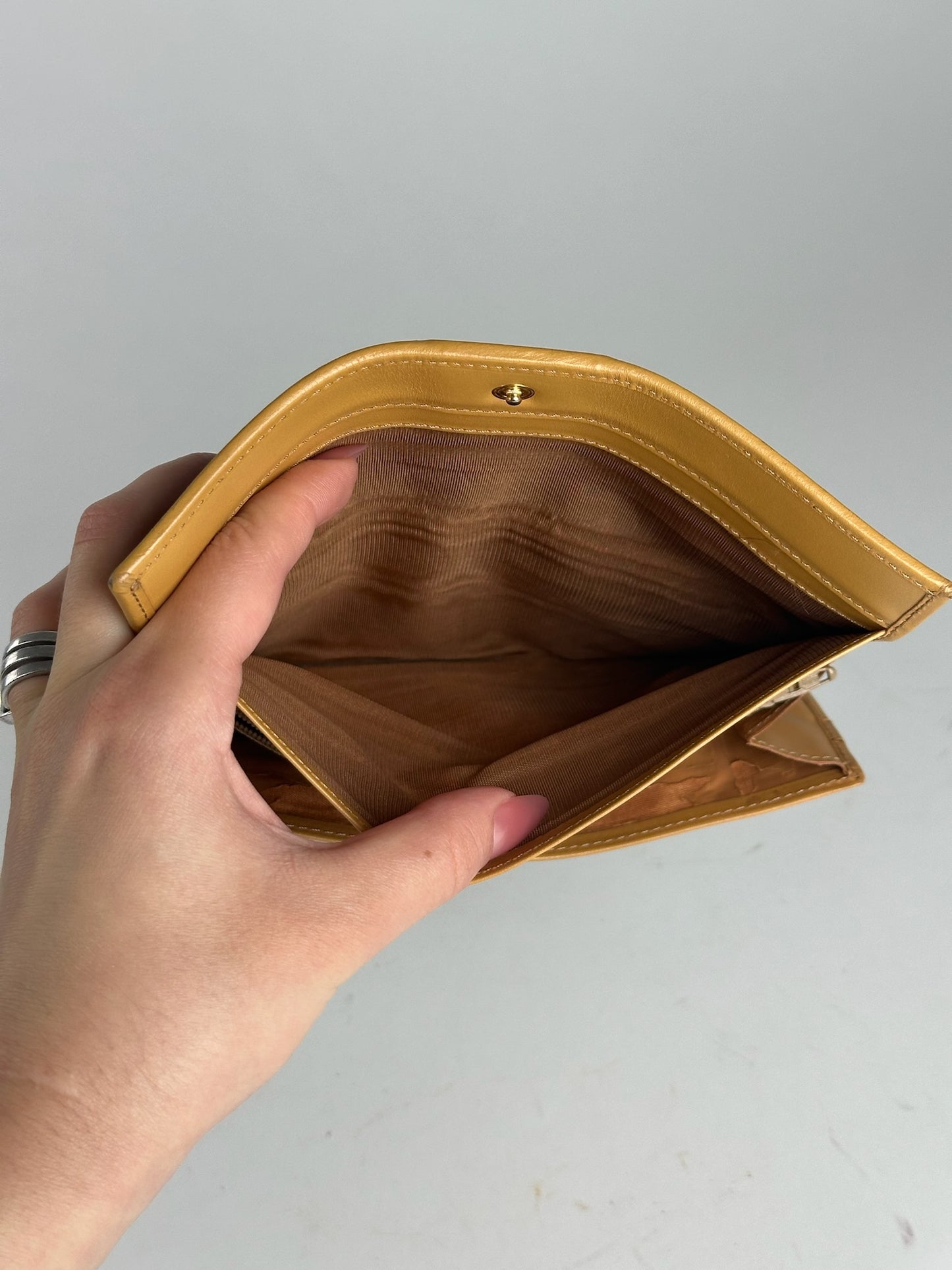 Vintage Celine Paris leather monogram wallet brown