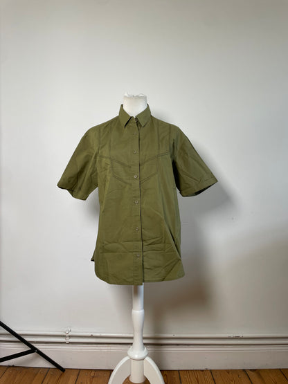 Vintage Dior Men's Cotton Shirt Olive Green M