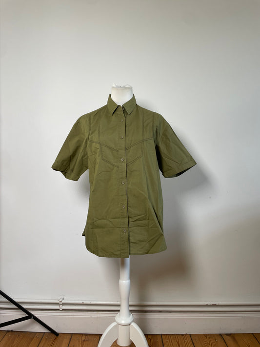 Vintage Dior Men's Cotton Shirt Olive Green M