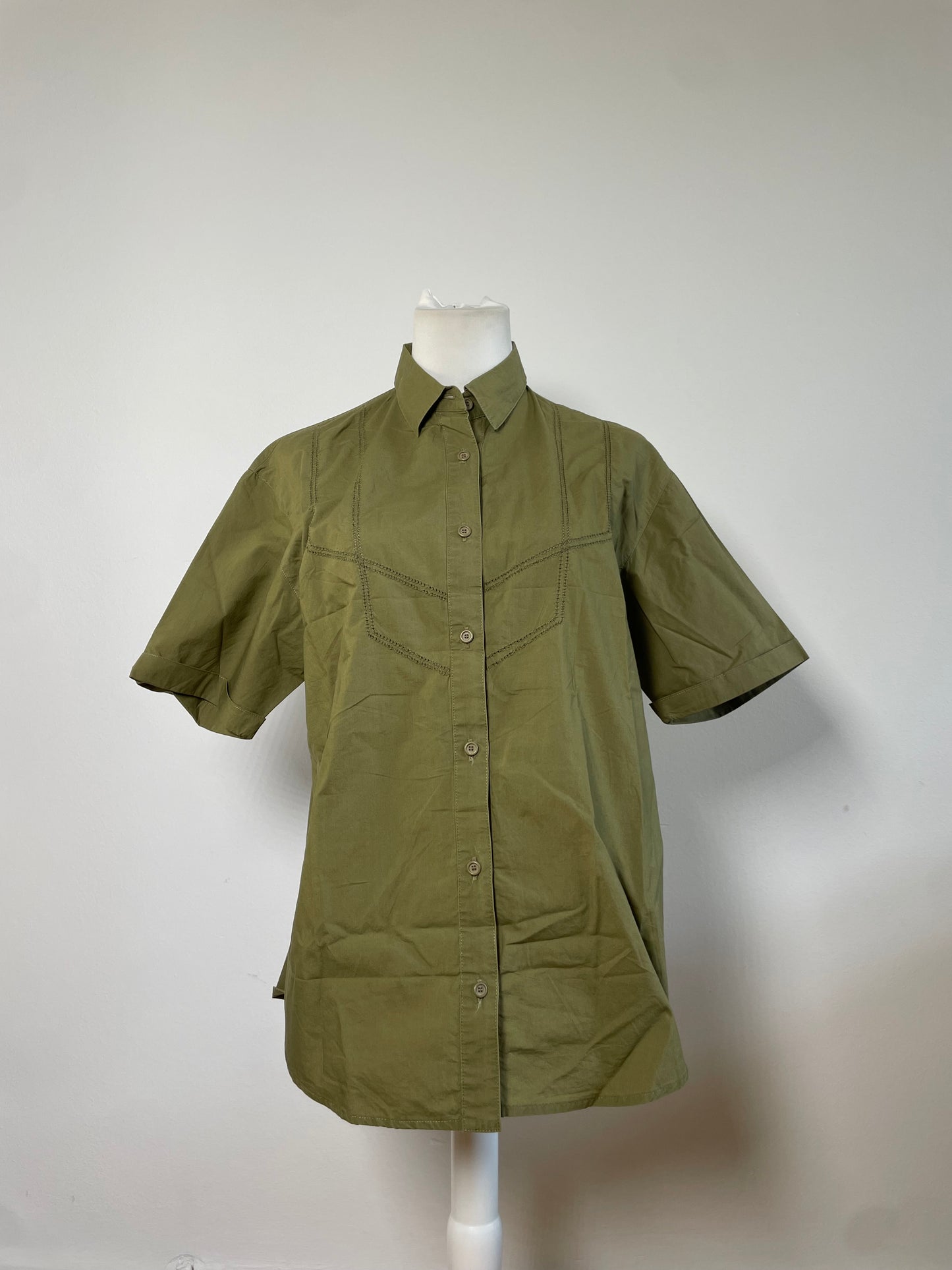 Vintage Dior Men's Cotton Shirt Olive Green M