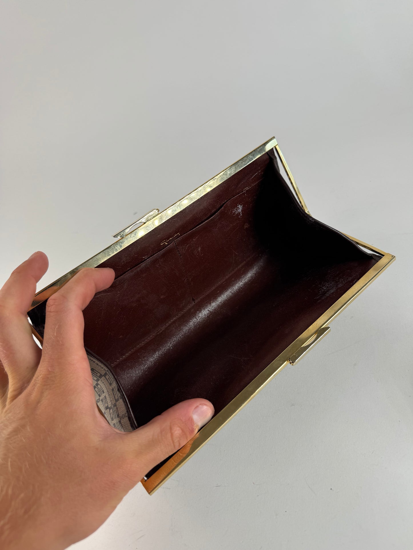 Vintage Givenchy Leather Monogram Clutch