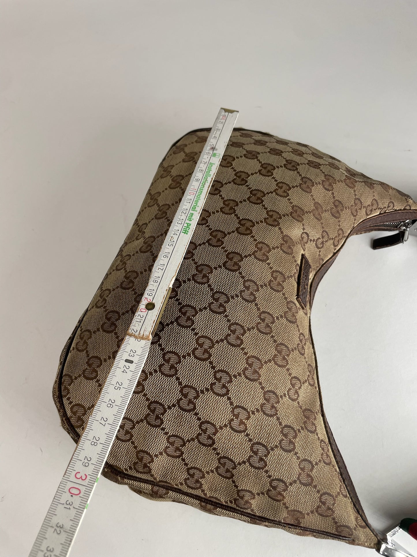 Vintage Gucci Croissant Multiway Monogram Bag beige brown