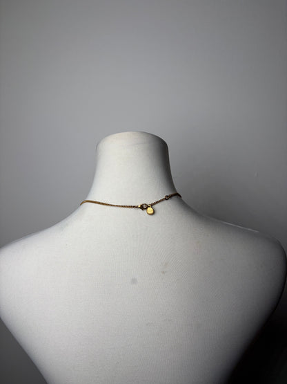 Vintage Chloe Lock and Key Charm Necklace Gold-Tone Chain
