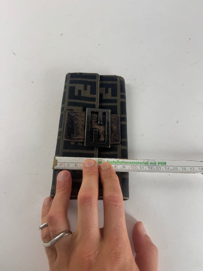 Portefeuille vintage Fendi Baguette en cuir marron